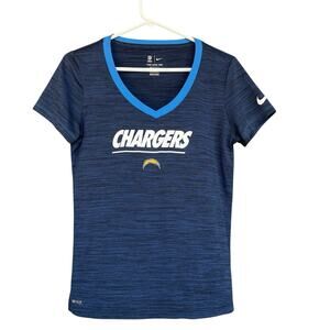 Nike Dri Fit Shirt Womens Medium Blue V Neck‎ Chargers NFL Football Nike Tee